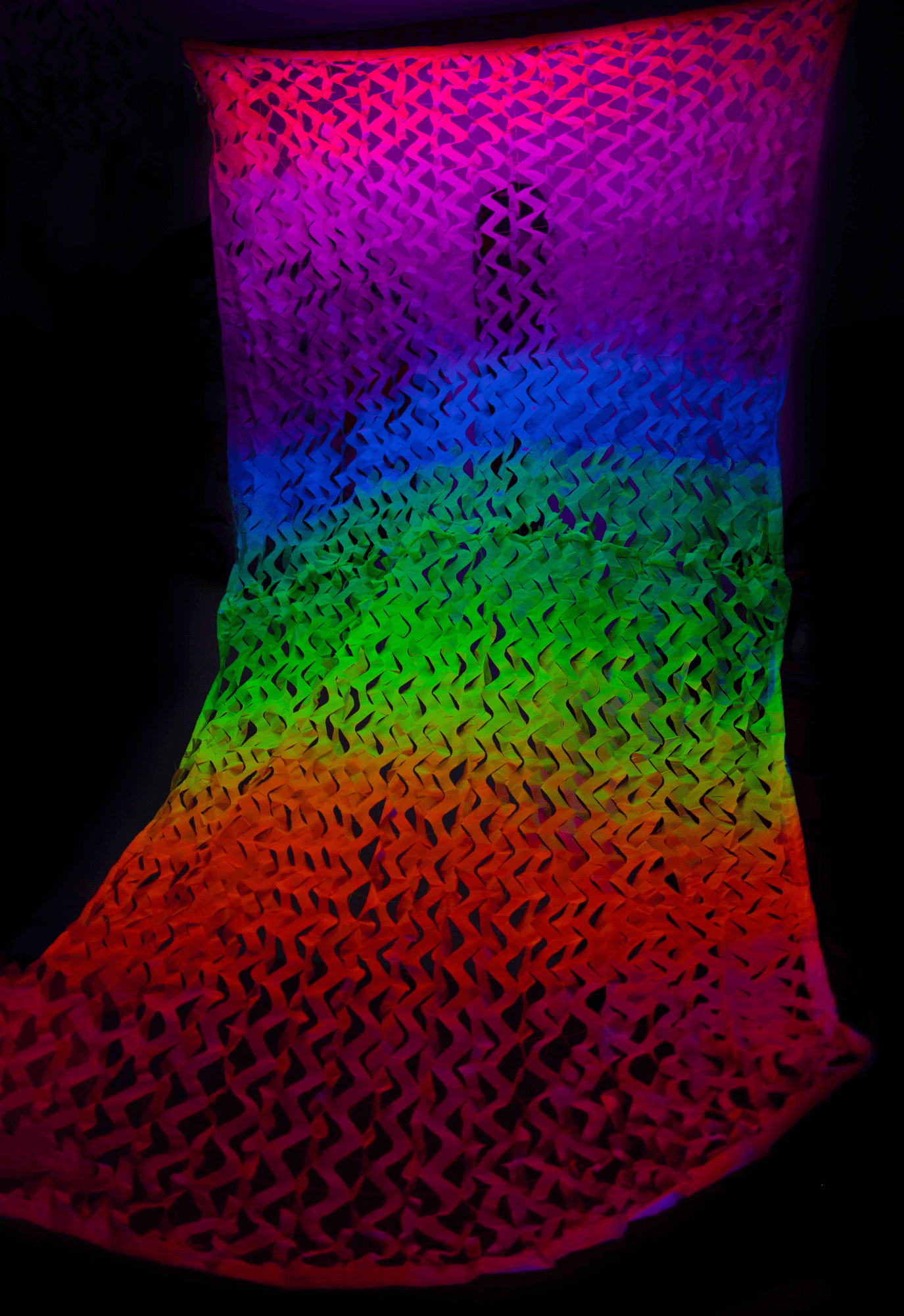 Custom Made Magical UV Rainbow Camo Net Decoration