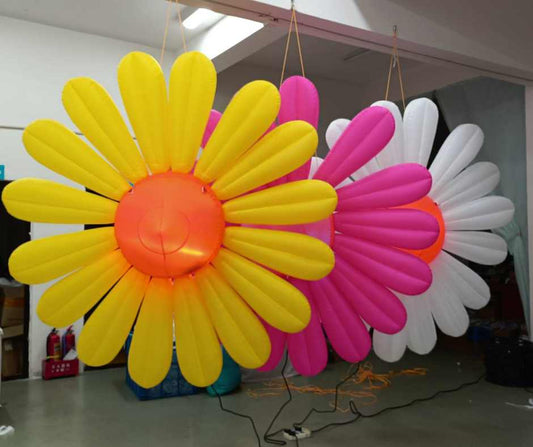 Pack Of 3, 2m Sized LED Inflatable Daisy Decorations