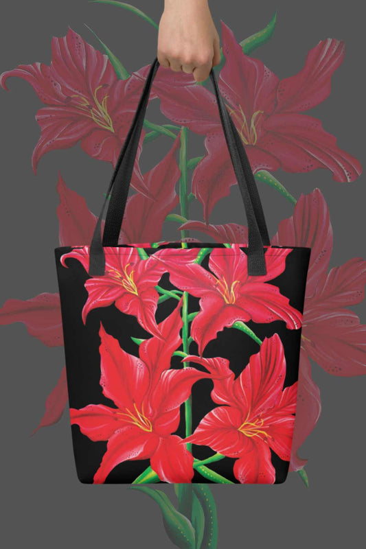 Red Lily Tote Bag