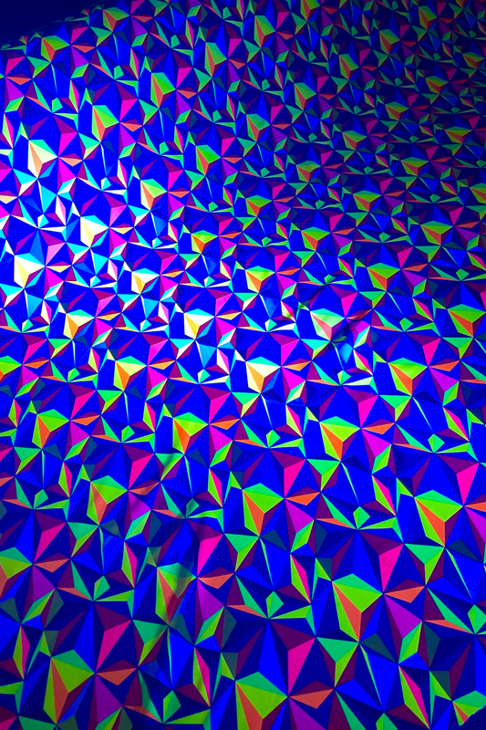 UV-Reactive Geometric Print Lycra Fabric