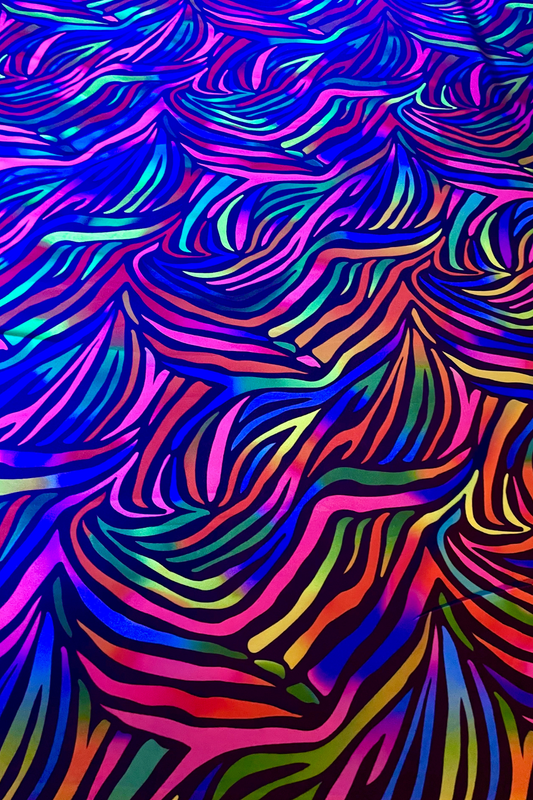 UV-Reactive Zebra Print Lycra Fabric