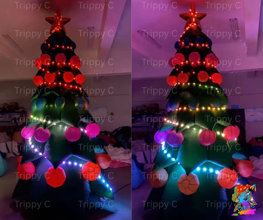 Flashing LED inflatable Christmas tree decoration for events