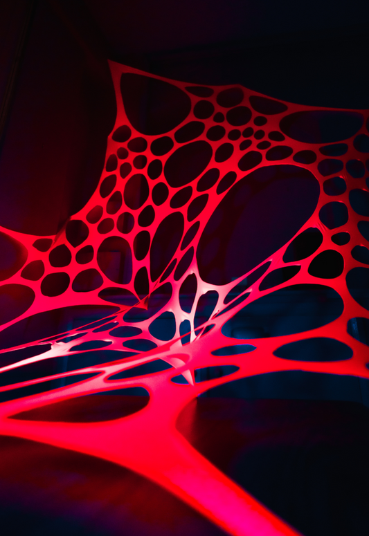 Pack Of Two 3m Size UV Red/Pink Polka Dot Event Decorations