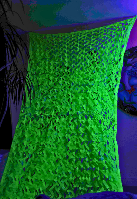 Custom Made UV Yellow (Green Glow) Camo Net Decorations
