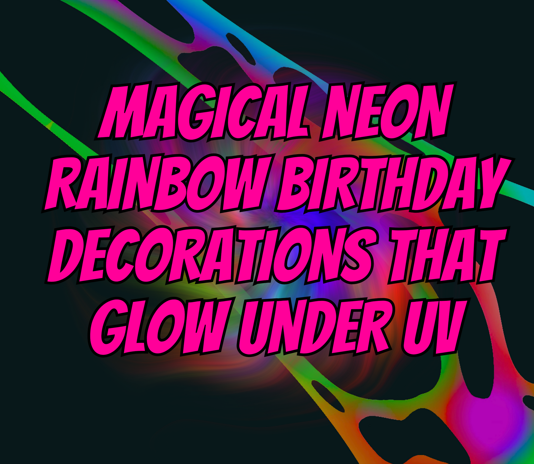 Neon UV party décor rental UK – stretch webs and wall hangings