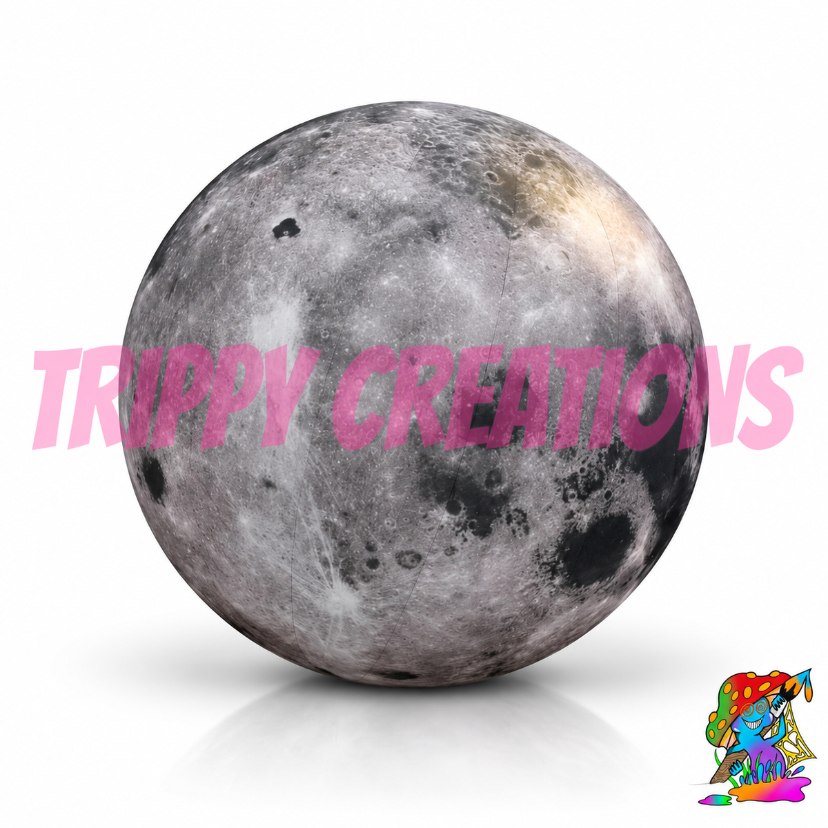 Realistic giant LED inflatable moon decoration available in 2m, 3m, 4m and 5m sizes for festivals, events and themed venues.