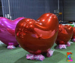Pack of 6 waterproof inflatable hearts for outdoor events