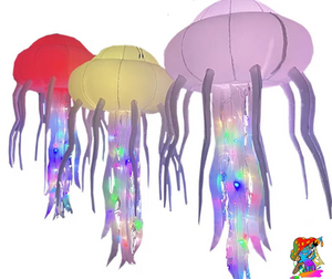 Pack Of 5 2m Size LED Jelly Fish Inflatable Event Decorations