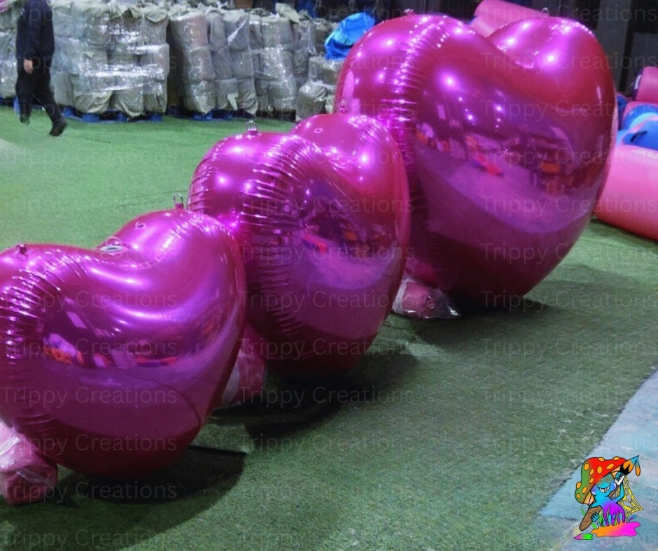 Long-lasting outdoor inflatable hearts that stay inflated up to 7 days