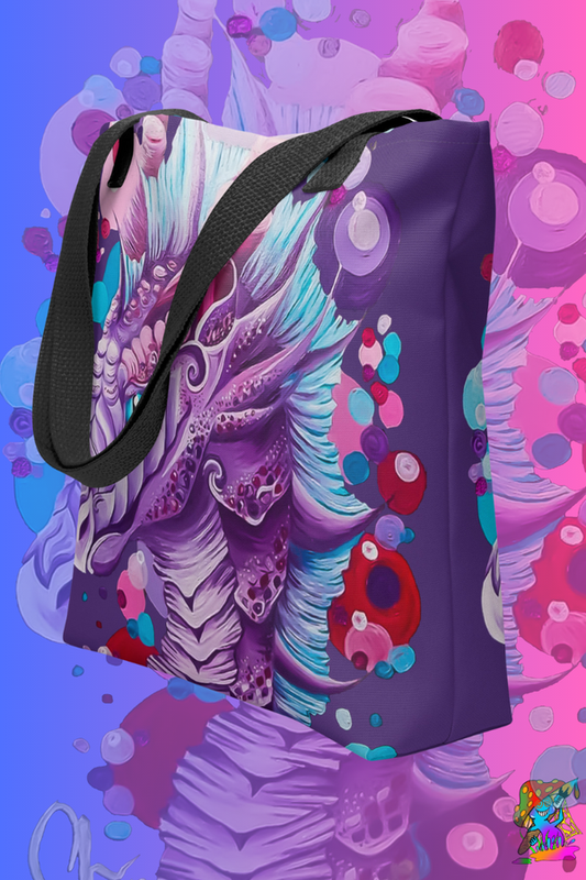 Girs Pink And Purple, Fantasy Dragon Canvas Tote Bag