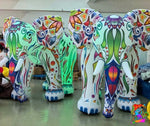 Pack of 4 large inflatable elephants for events

