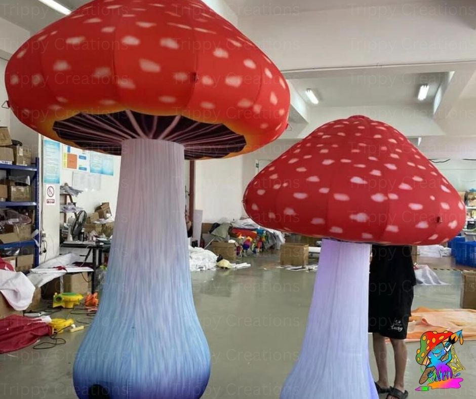 inflatable mushroom and flower bundle for whimsical garden parties