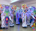 Colourful boho inflatable elephant props

