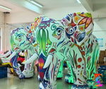 Festival-themed elephant inflatables set

