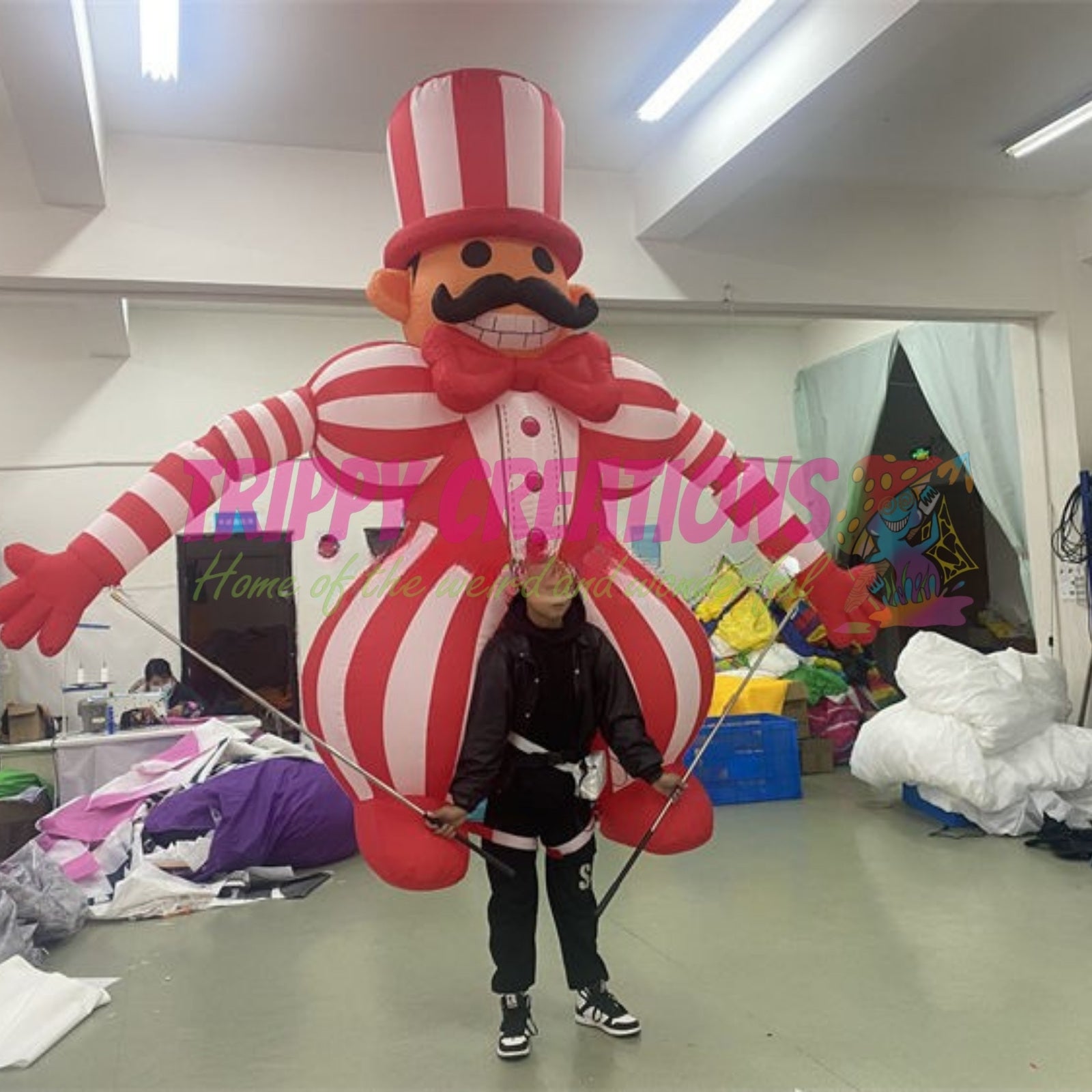 festival roaming inflatable clown style circus character suit