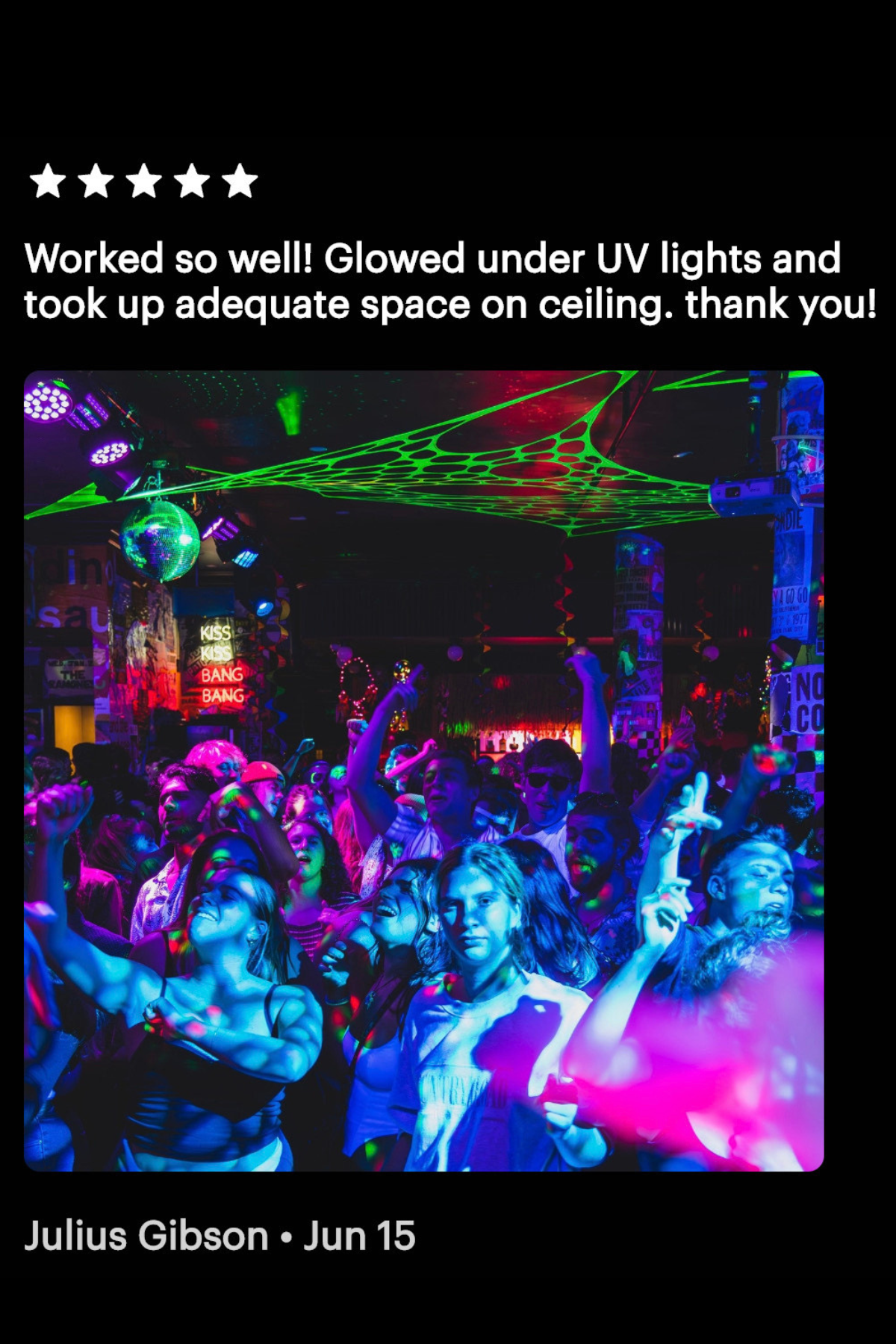 Quick setup Halloween decor that shines under blacklight