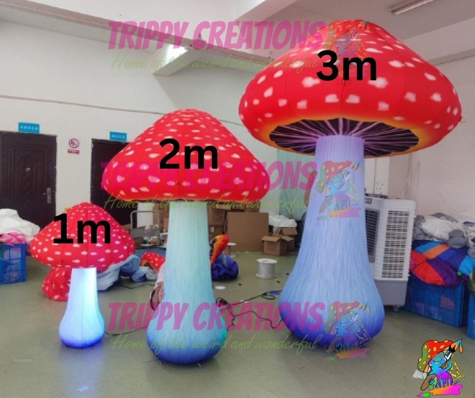 Giant LED Inflatable Mushroom Bundle – 1m, 2m & 3m Fantasy Event Decor (Save When Bundled)