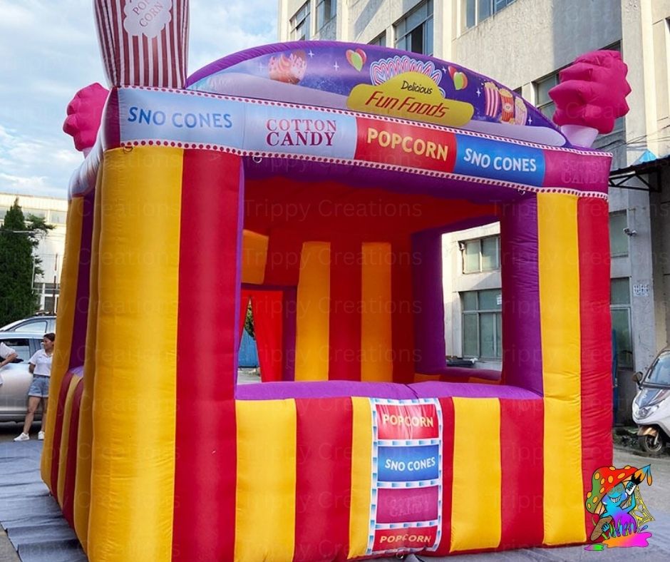 Colourful inflatable carnival food stall with custom print