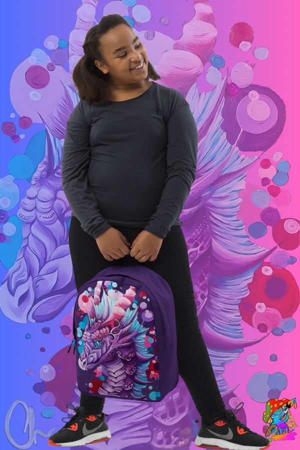 Magical Pink & Purple Dragon Kids' Backpack