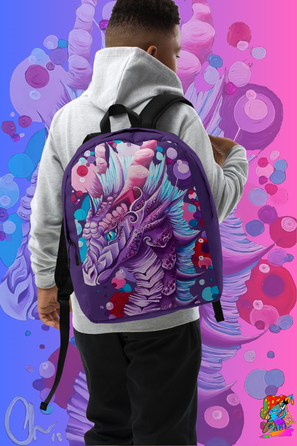 Magical Pink & Purple Dragon Kids' Backpack