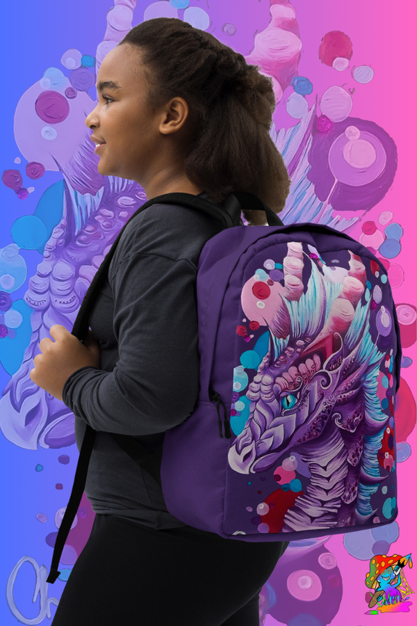 Magical Pink & Purple Dragon Kids' Backpack