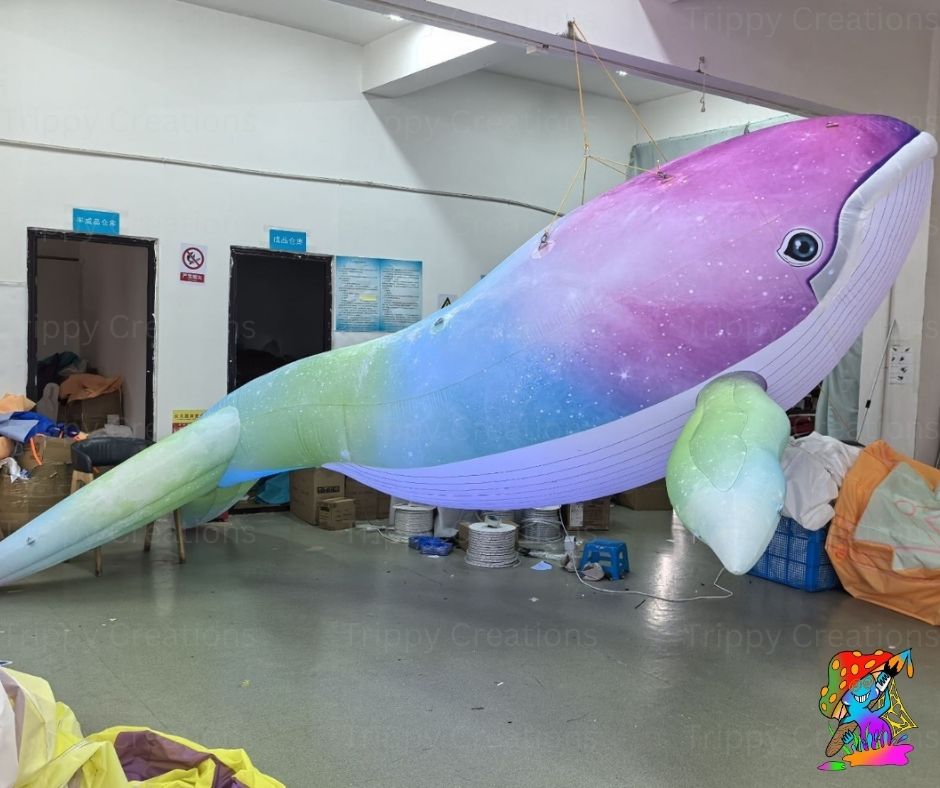Large Inflatable Whale Decorations – Under the Sea Party Props (3 Sizes)