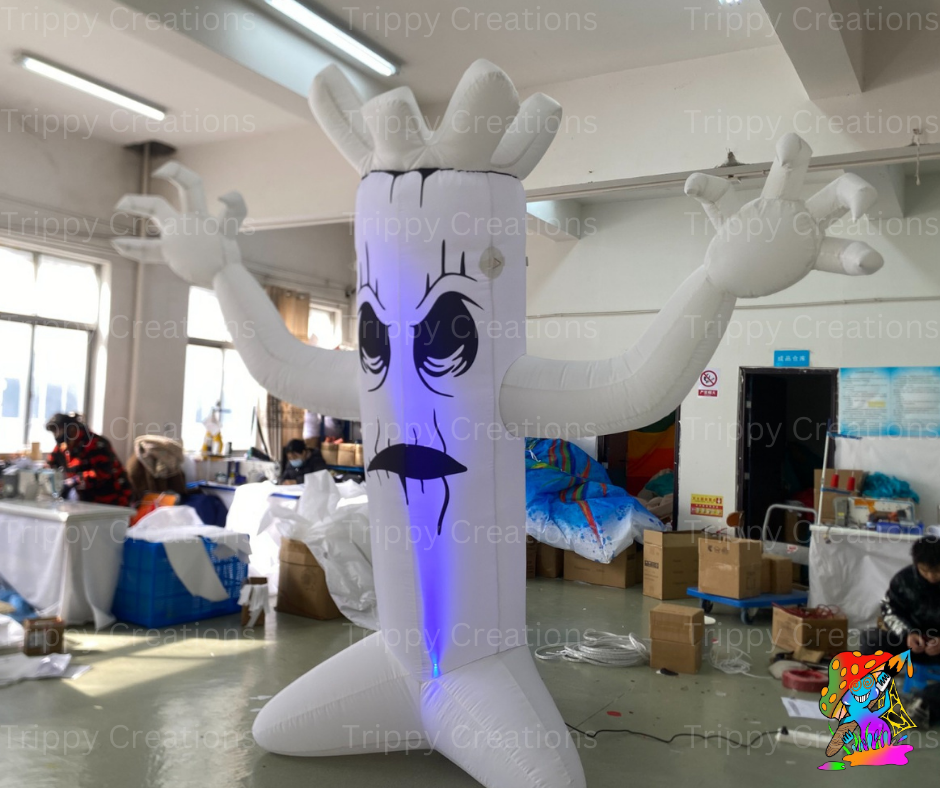 Scary inflatable ghost party prop for clubs and themed events
