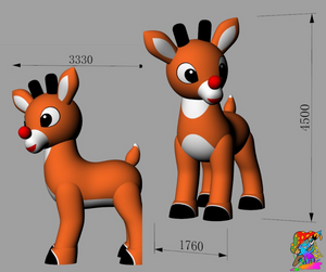 Giant Festive Reindeer Inflatable Event Decoration Props