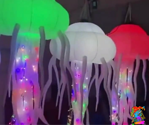 Pack Of 5 2m Size LED Jelly Fish Inflatable Event Decorations