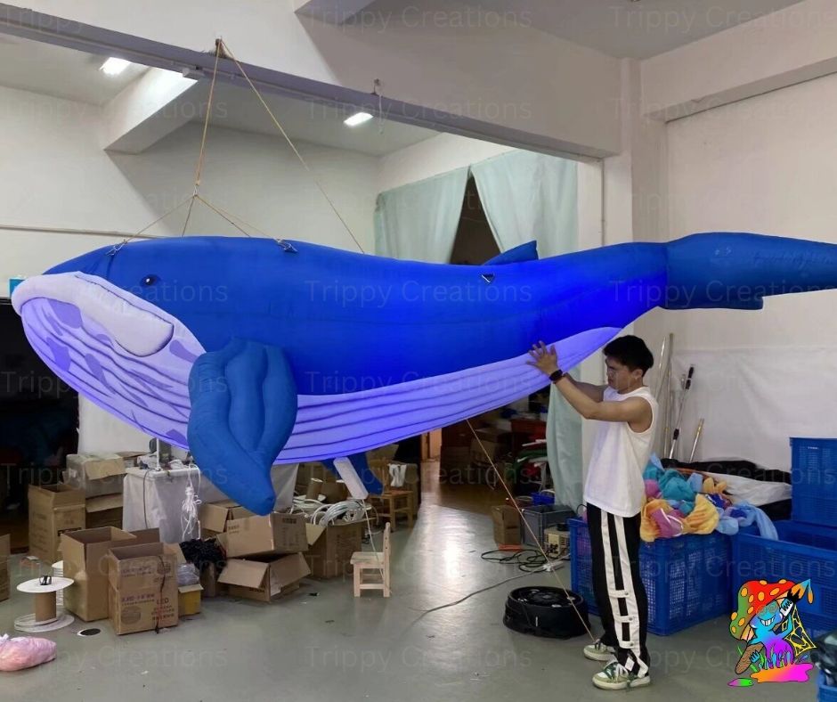 Large Inflatable Whale Decorations – Under the Sea Party Props (3 Sizes)