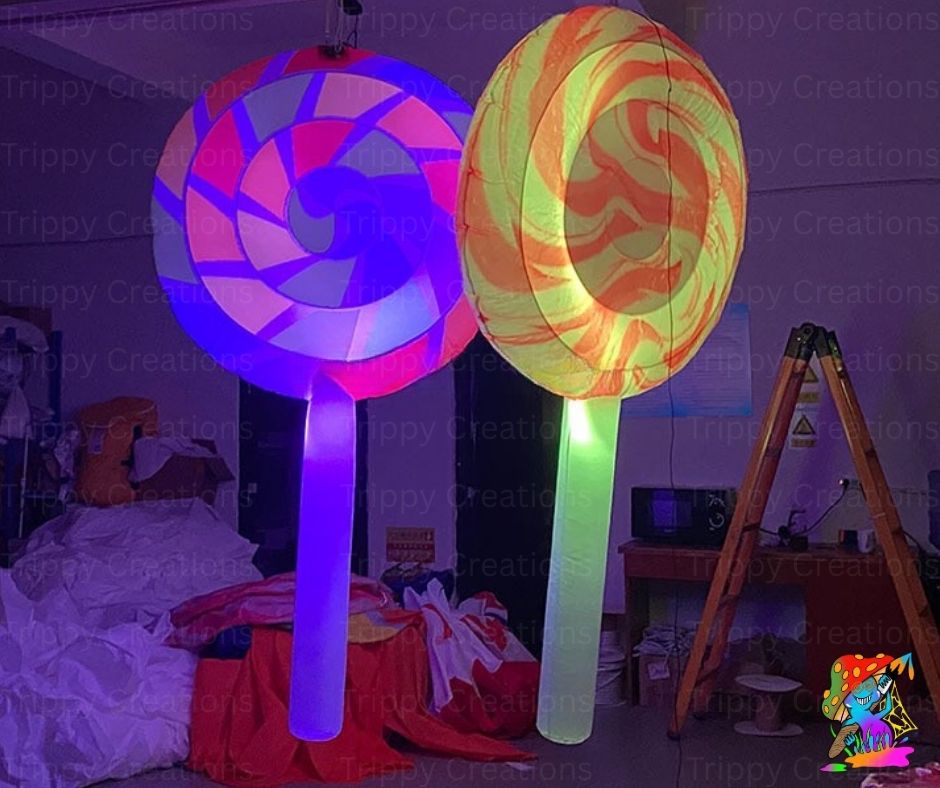 Colourful LED inflatable lollipop for Candyland parties