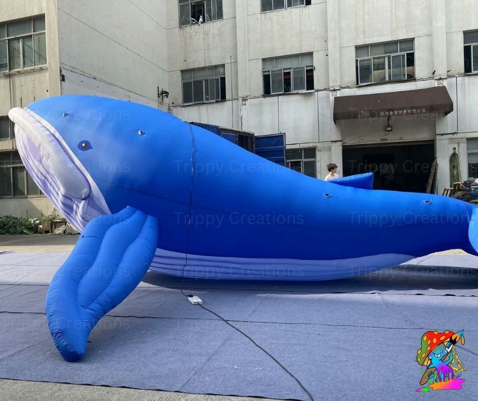 Large Inflatable Whale Decorations – Under the Sea Party Props (3 Sizes)