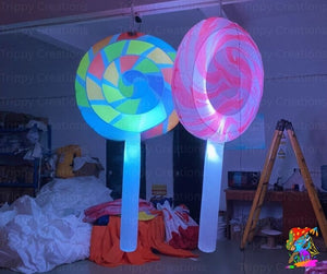 Bright LED candy lollipop inflatable for festivals