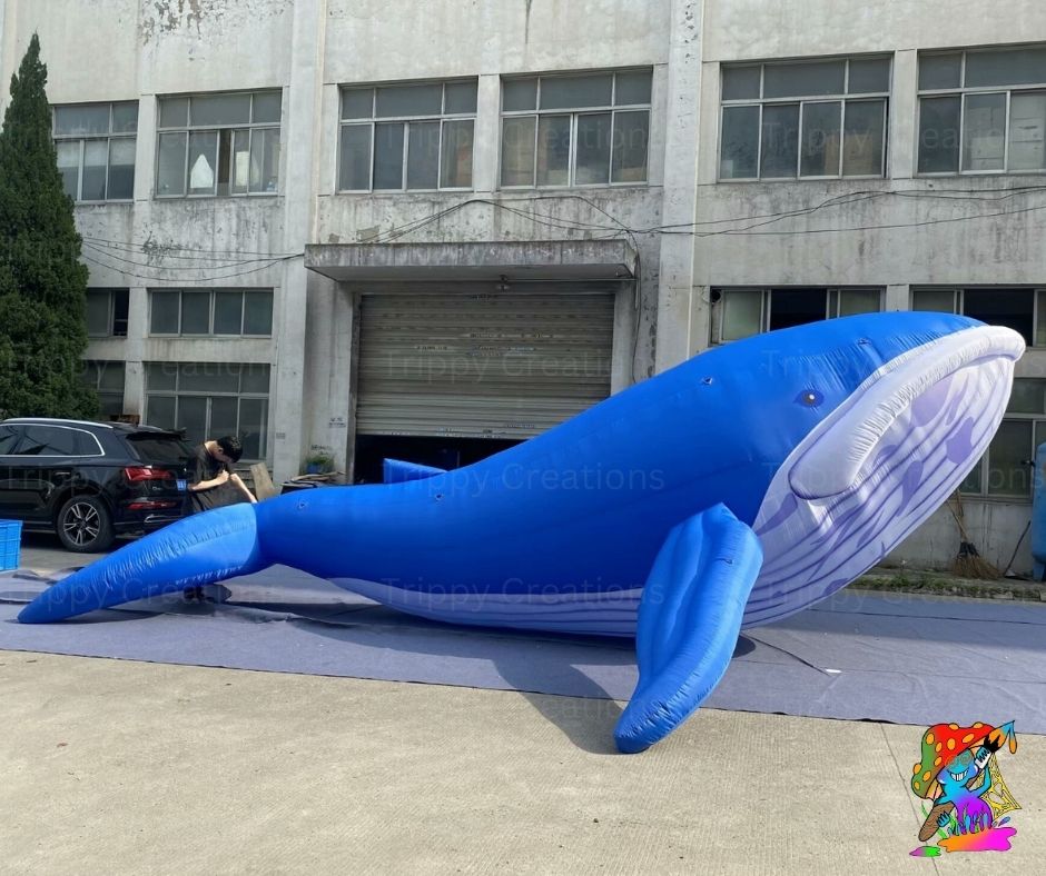 Large Inflatable Whale Decorations – Under the Sea Party Props (3 Sizes)