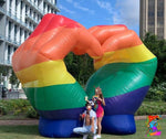 Pride Month inflatable rainbow heart hands decoration
