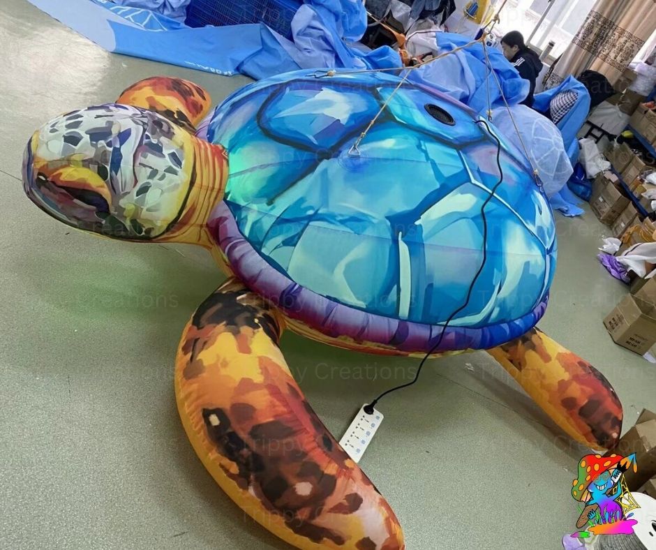 Colorful inflatable turtle 