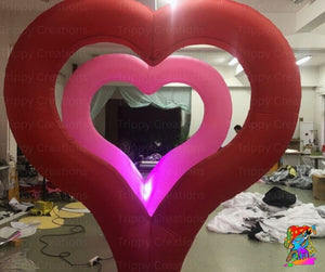 Giant heart-shaped inflatable for themed events