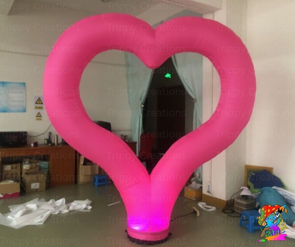 Colourful inflatable hearts for romantic events