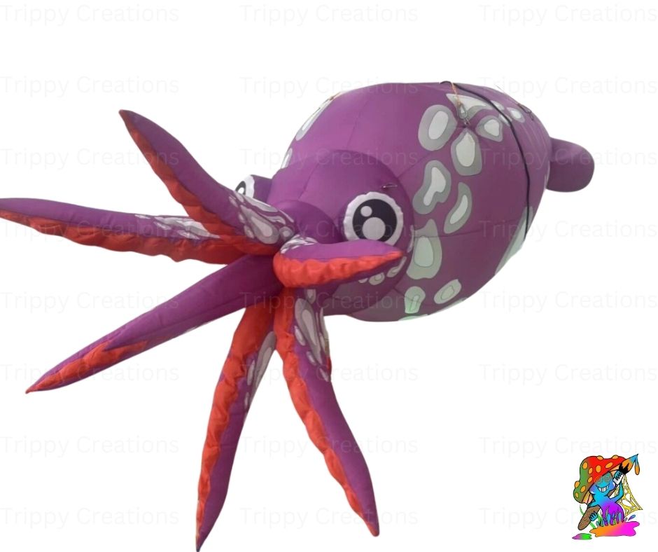 3m Inflatable Purple Squid – Hanging Under the Sea Decoration for Events & Parties