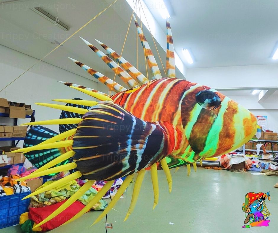2m Inflatable Rainbow Fish Prop – Under the Sea Party Decoration