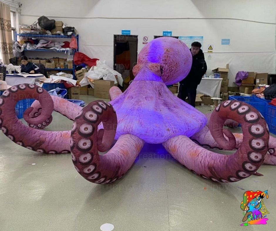 4m Inflatable Pink Octopus Decoration – Giant Under the Sea Party Prop