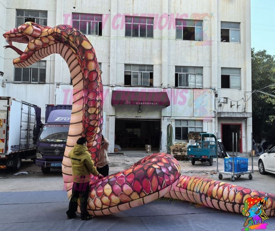 large inflatable snake prop for tropical party themes
