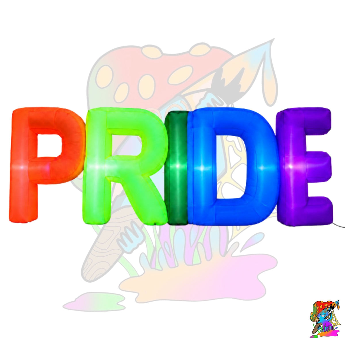 GAY PRIDE event prop. inflatable rainbow coloured pride word