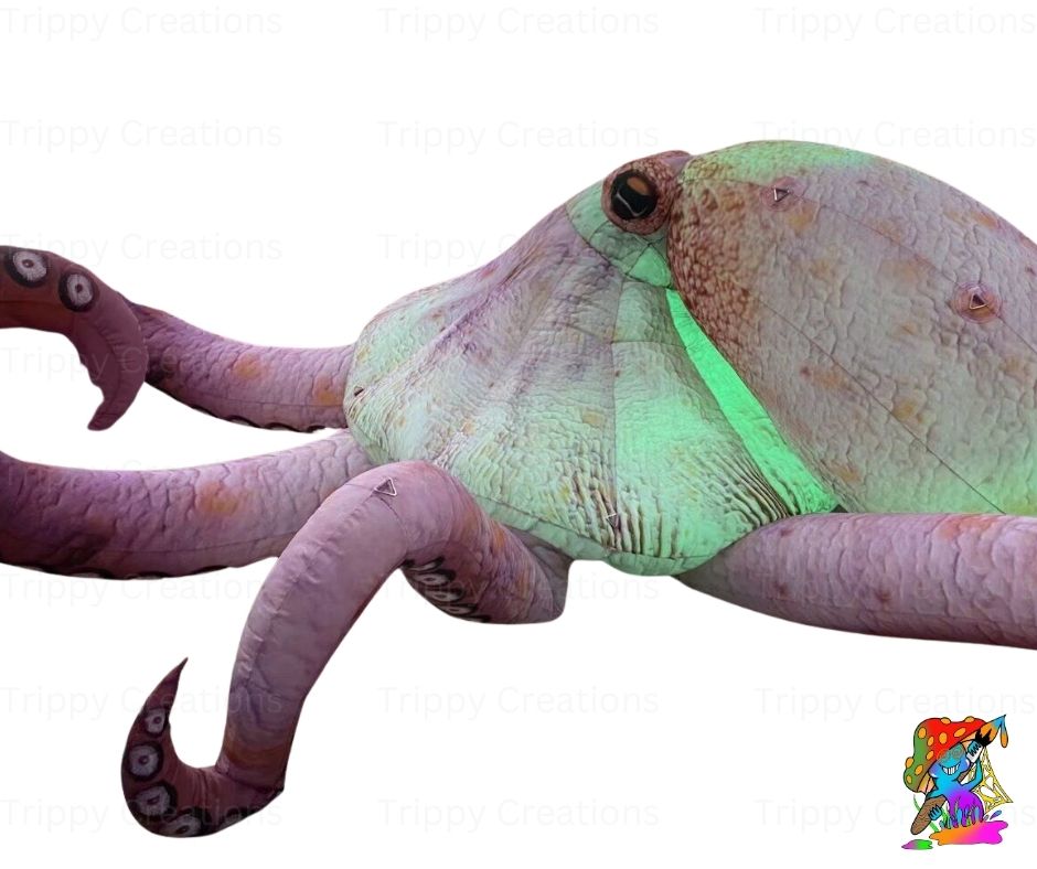 4m Inflatable Pink Octopus Decoration – Giant Under the Sea Party Prop