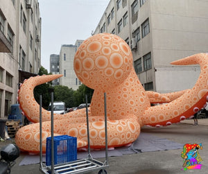 11m Giant Inflatable Orange Octopus – Outdoor Sea-Themed Festival Prop