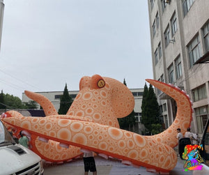 11m Giant Inflatable Orange Octopus – Outdoor Sea-Themed Festival Prop
