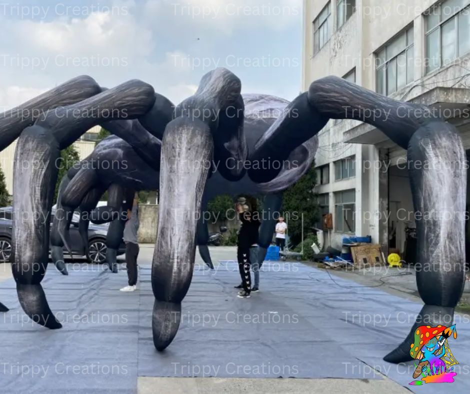 LED inflatable spider at a Halloween rave