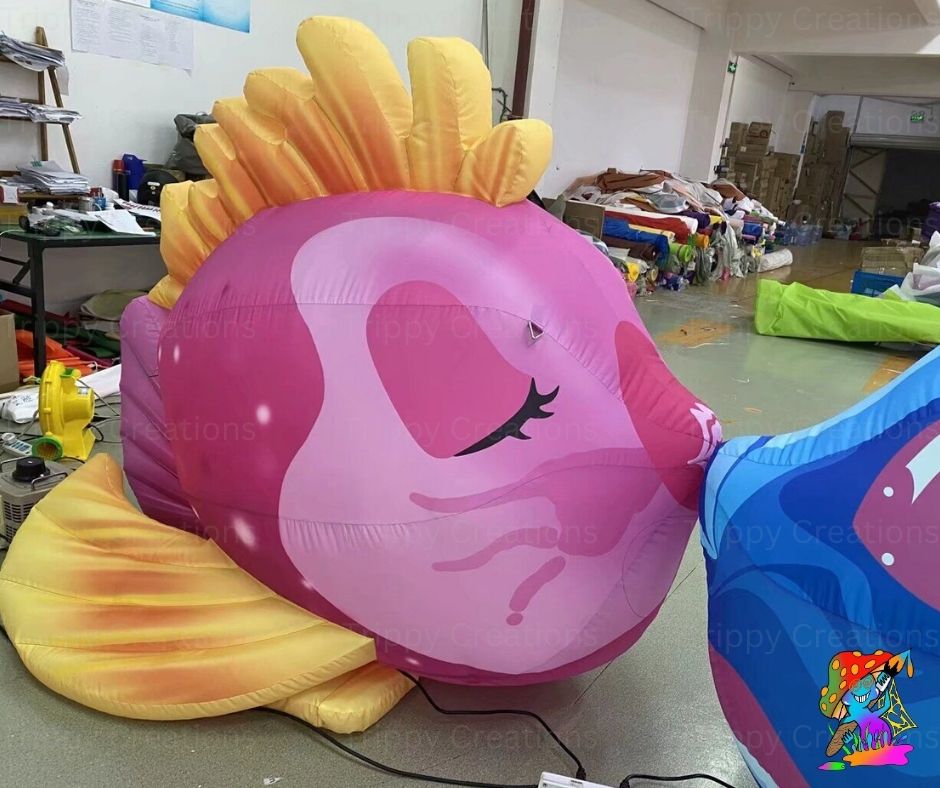 1.5m Inflatable Kissing Fish Duo – Cute Under the Sea Party Prop