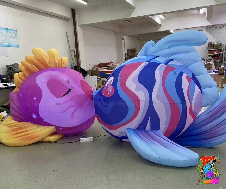 1.5m Inflatable Kissing Fish Duo – Cute Under the Sea Party Prop