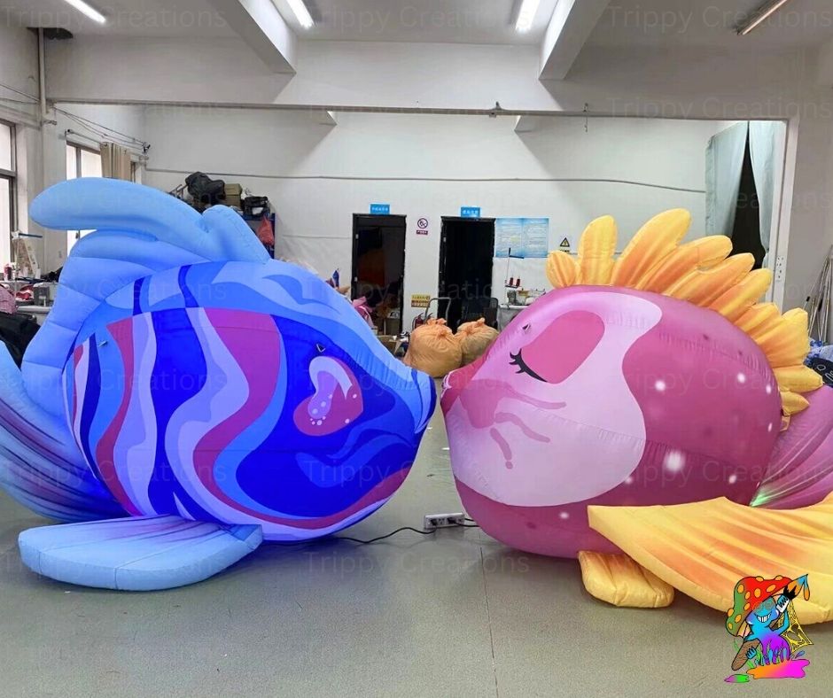 1.5m Inflatable Kissing Fish Duo – Cute Under the Sea Party Prop